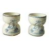 Diabolo egg cups in earthenware marine decor boats