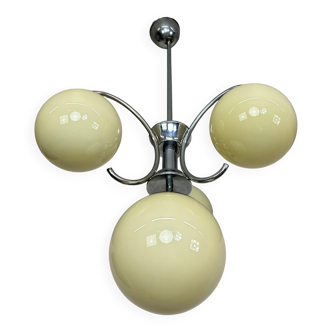 Lampe suspendue chromée art déco