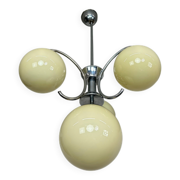 Lampe suspendue chromée art déco