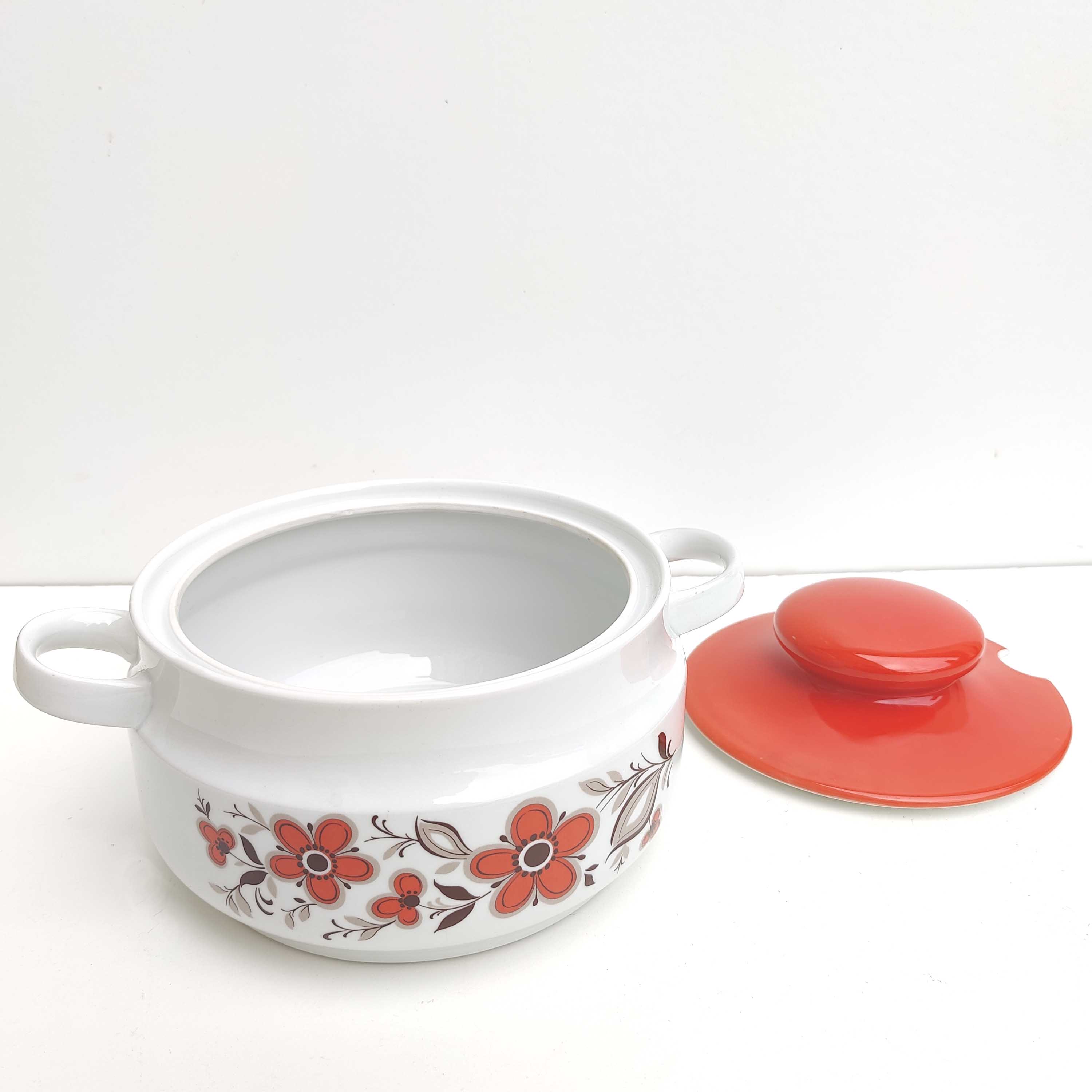 Seventies ceramic soup kitchen decoration flowers Bavaria Schumann