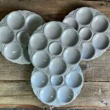 4 assiettes à huîtres art déco digoin sarreguemines