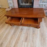 Solid wood coffee table with 2 through drawers