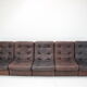 1980s leather modular five seater sofa