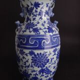 Chinese baluster vase white blue