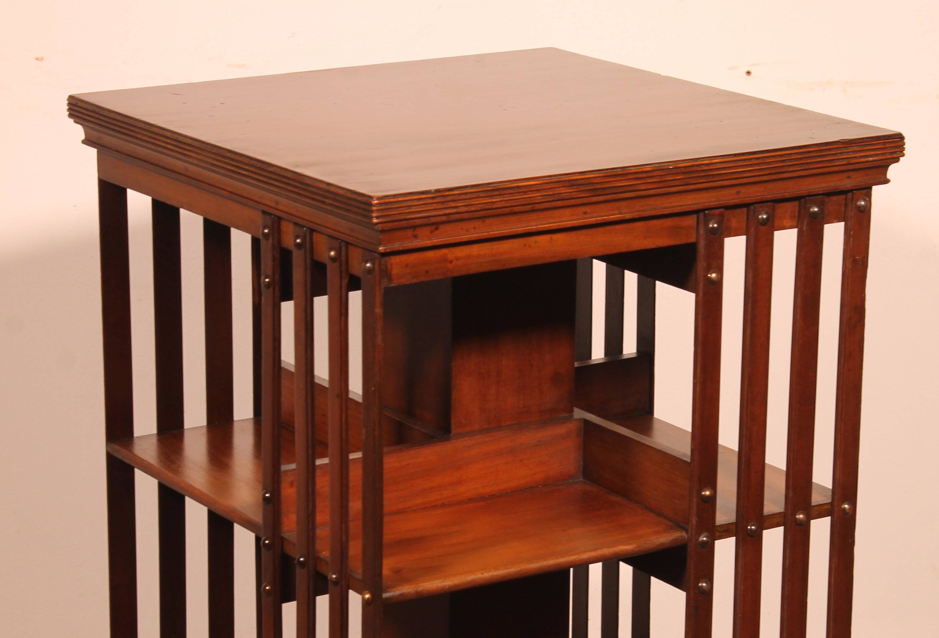 Revolving Bookcase with Iron Base - 19th Century
