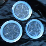 3 Blue Blue Pressed Pressed Molded Glass Bottle Bottom