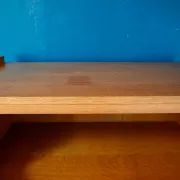 Vintage secretary bookcase from the 50s and 60s, oak with chevron marquetry.