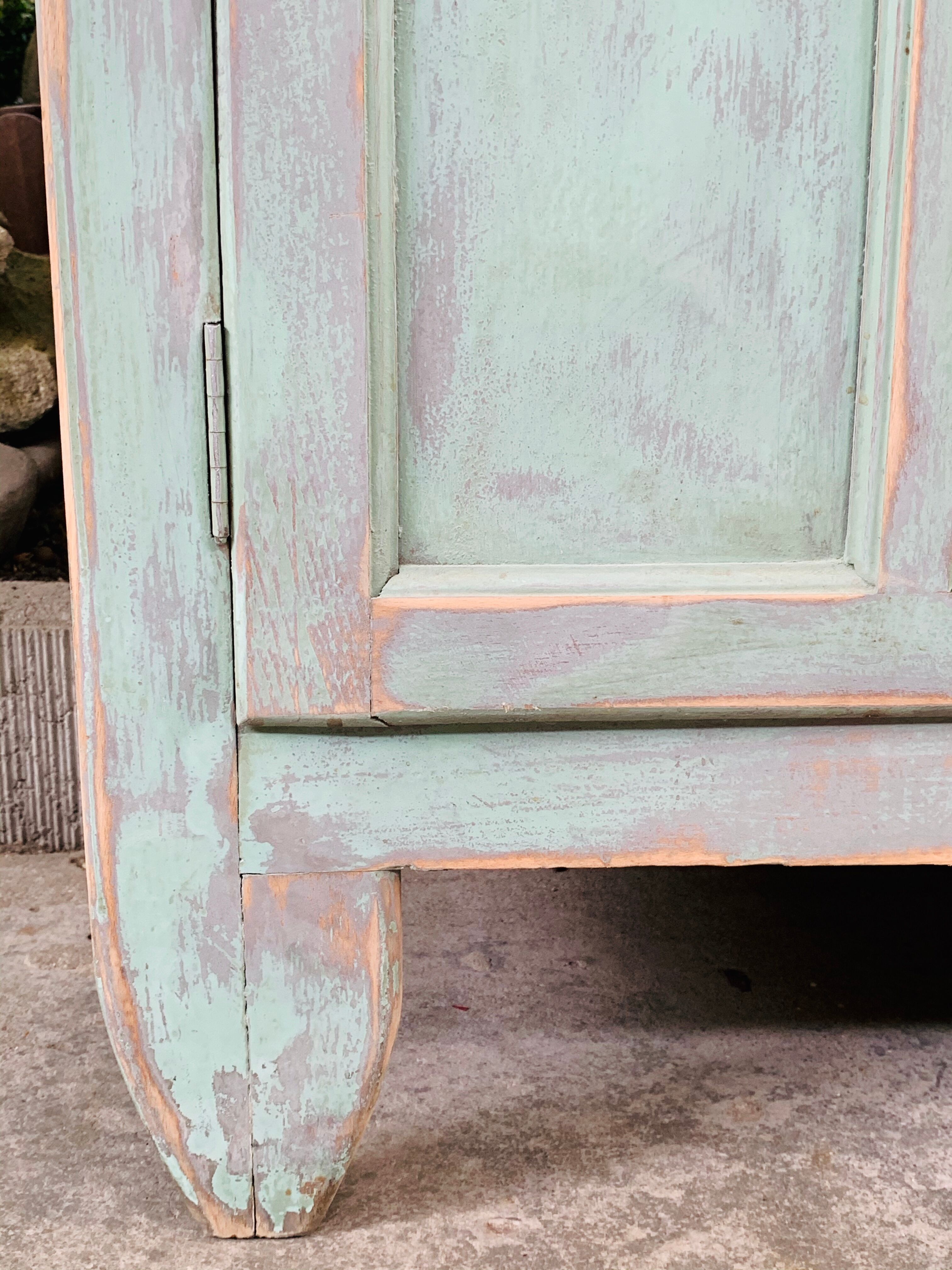 Parisian buffet patine celadon green and bluish grey