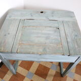 Old box desk, blue lasure