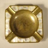 Brass and mother-of-pearl ashtray from the 70s