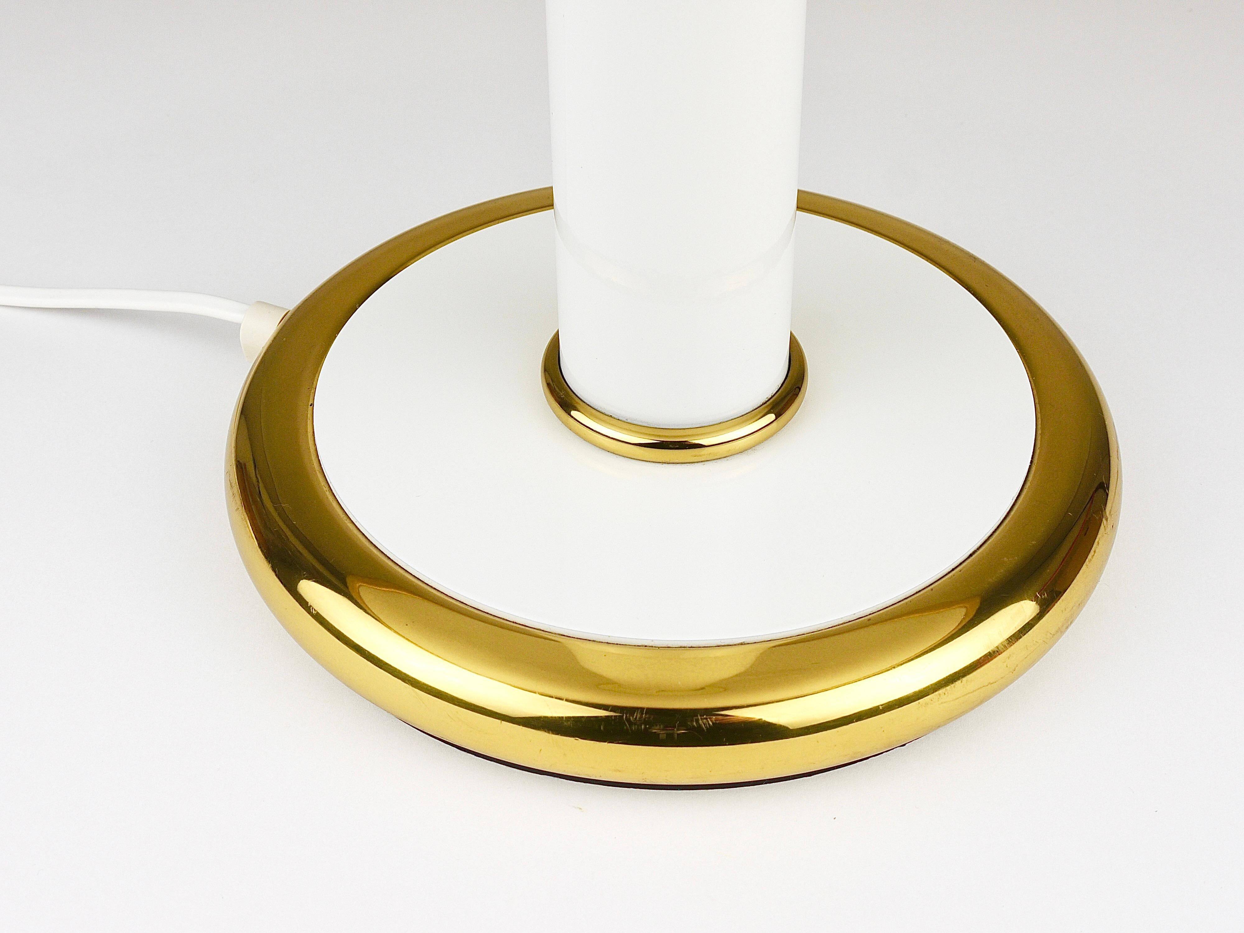 F. Fabbian Mushroom Table Lamp in White and Gold Murano Glass, Italy, 1970s