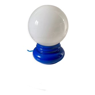 Bedside lamp globe opaline and plastic Space age 70s