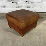 Leather pouf