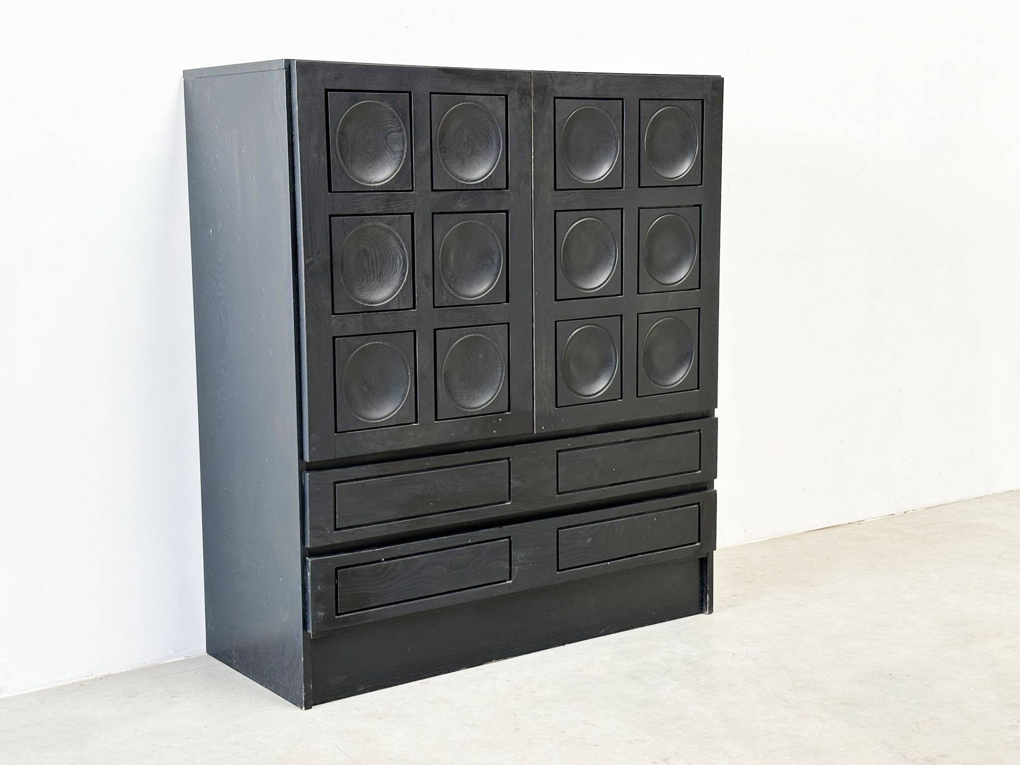 1970's Belgian brutalist graphical Musterring bar cabinet
