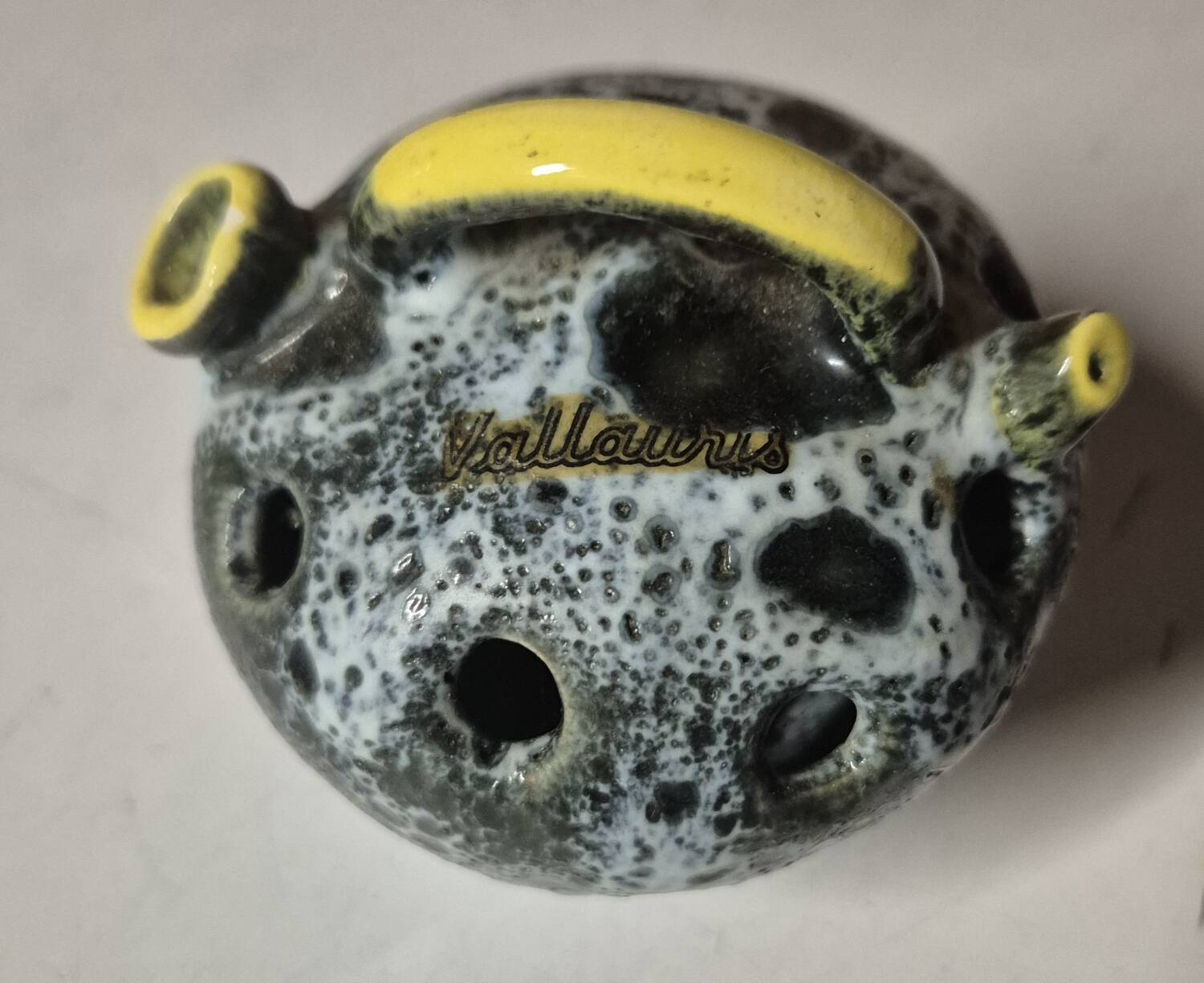 Vase flower holder in Vallauris ceramic
