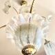 Murano chandelier with 3 iridescent flowers, 1980.