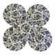 Blue floral earthenware dessert plates