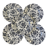 Assiettes à dessert faïence à fleurs bleues