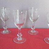 6 glasses of crystal liqueur St Louis including 1 signed chiseled motifs