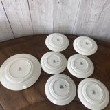 Set of 6 plates and 1 dish St Amand.