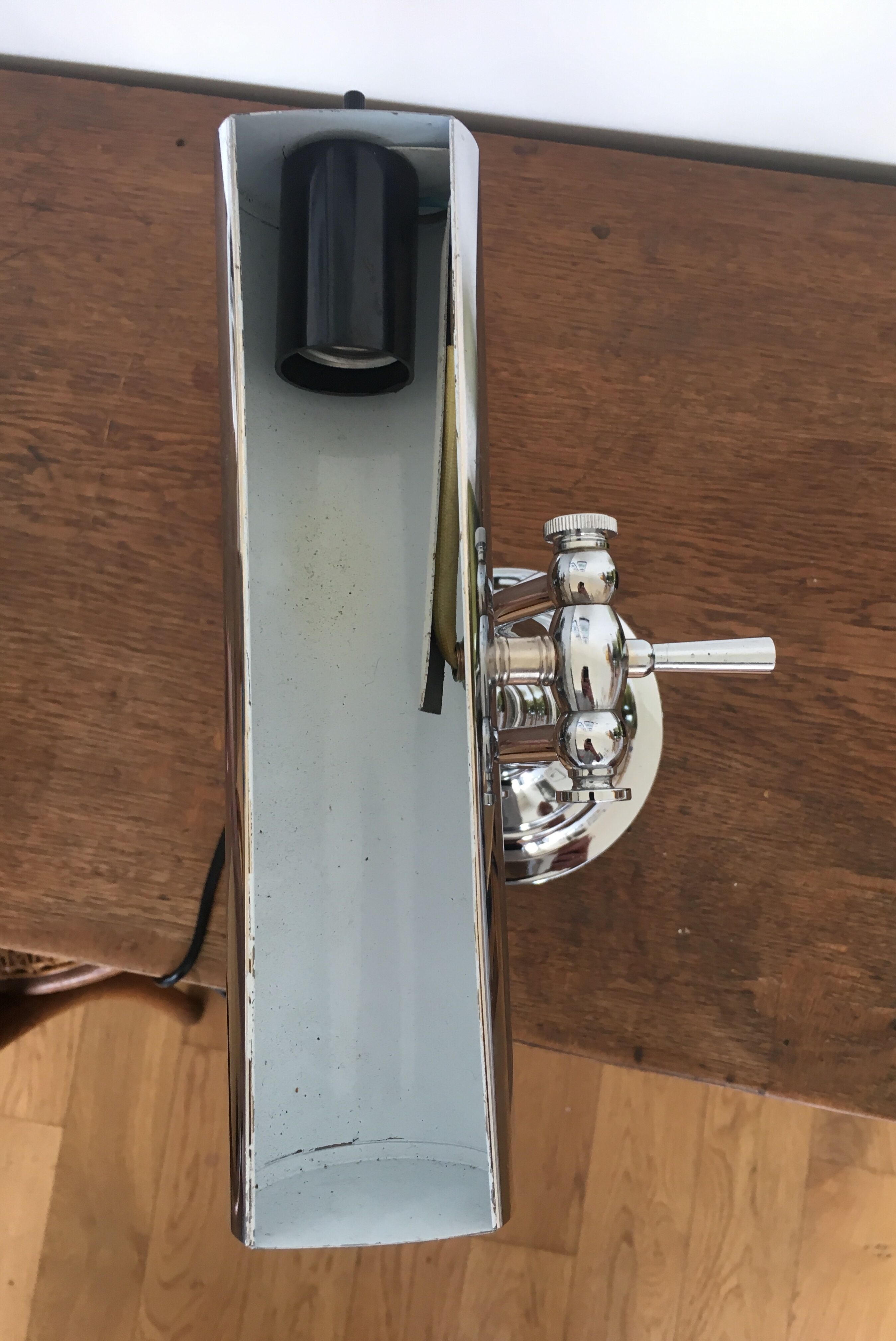 Notary lamp or banker in silver metal