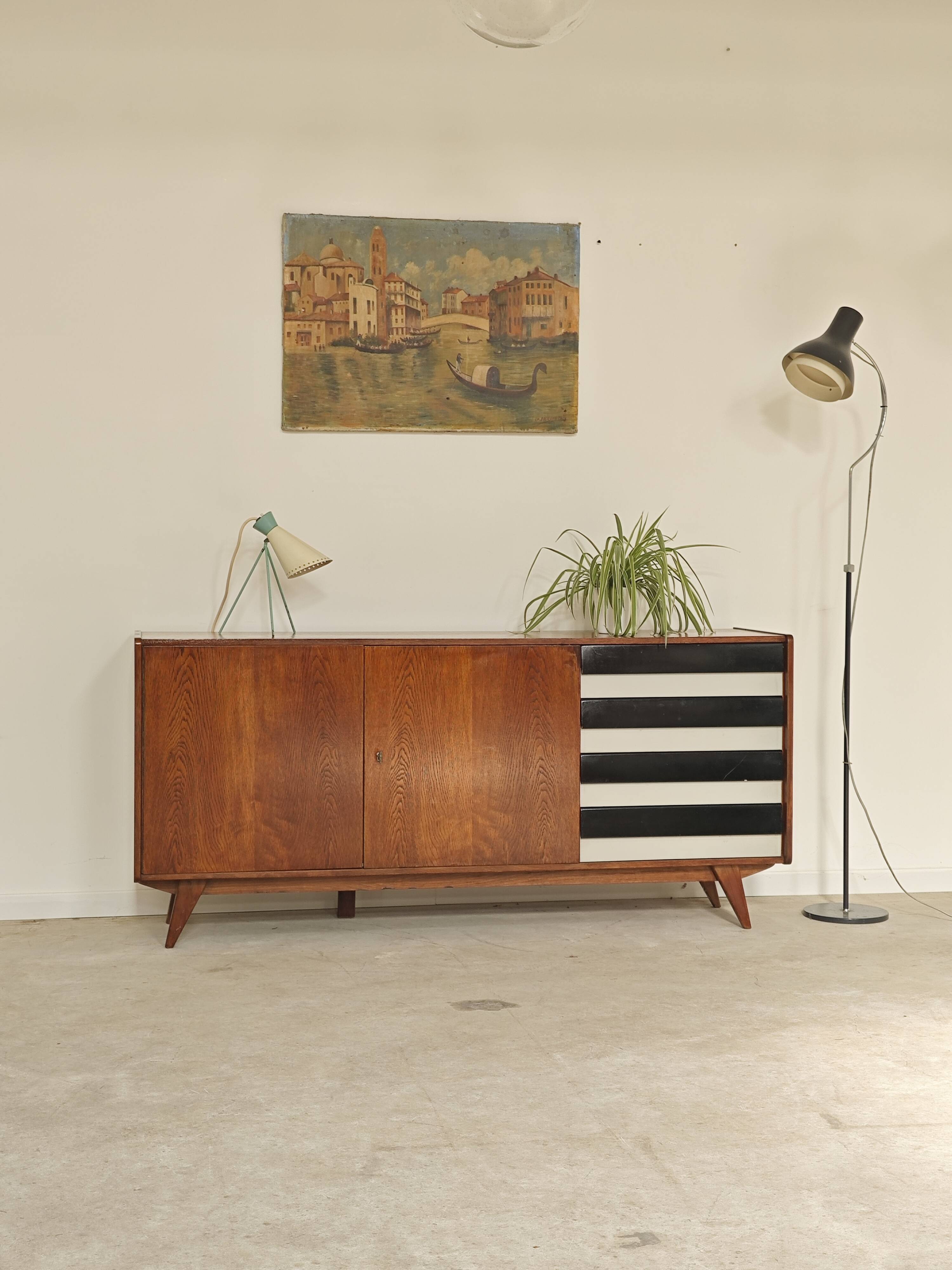 Black and white U 460 sideboard by Jiri Jiroutek for Interier Praha 1960