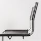 Set of 4 chairs in black leather 70s vintage