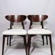 Vintage dining chairs set of 6 pearl bouclé