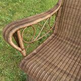 Ancien rocking-chair chair en rotin