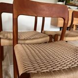 Lot de 6 chaises Niels Otto Moller n° 75 en teck