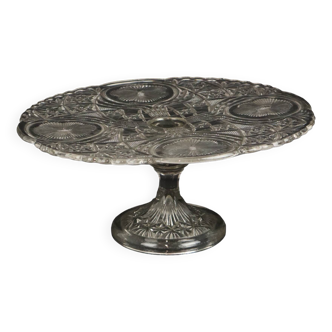 Clear Art Deco Cake Stand Pressed Glass Vintage Cake Stand SIV Deposé