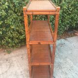 Vintage rattan and bamboo shelf