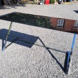 Desk chrome top in tinted glass 140/60cms