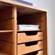 Vintage tambour cabinet - archive in oak