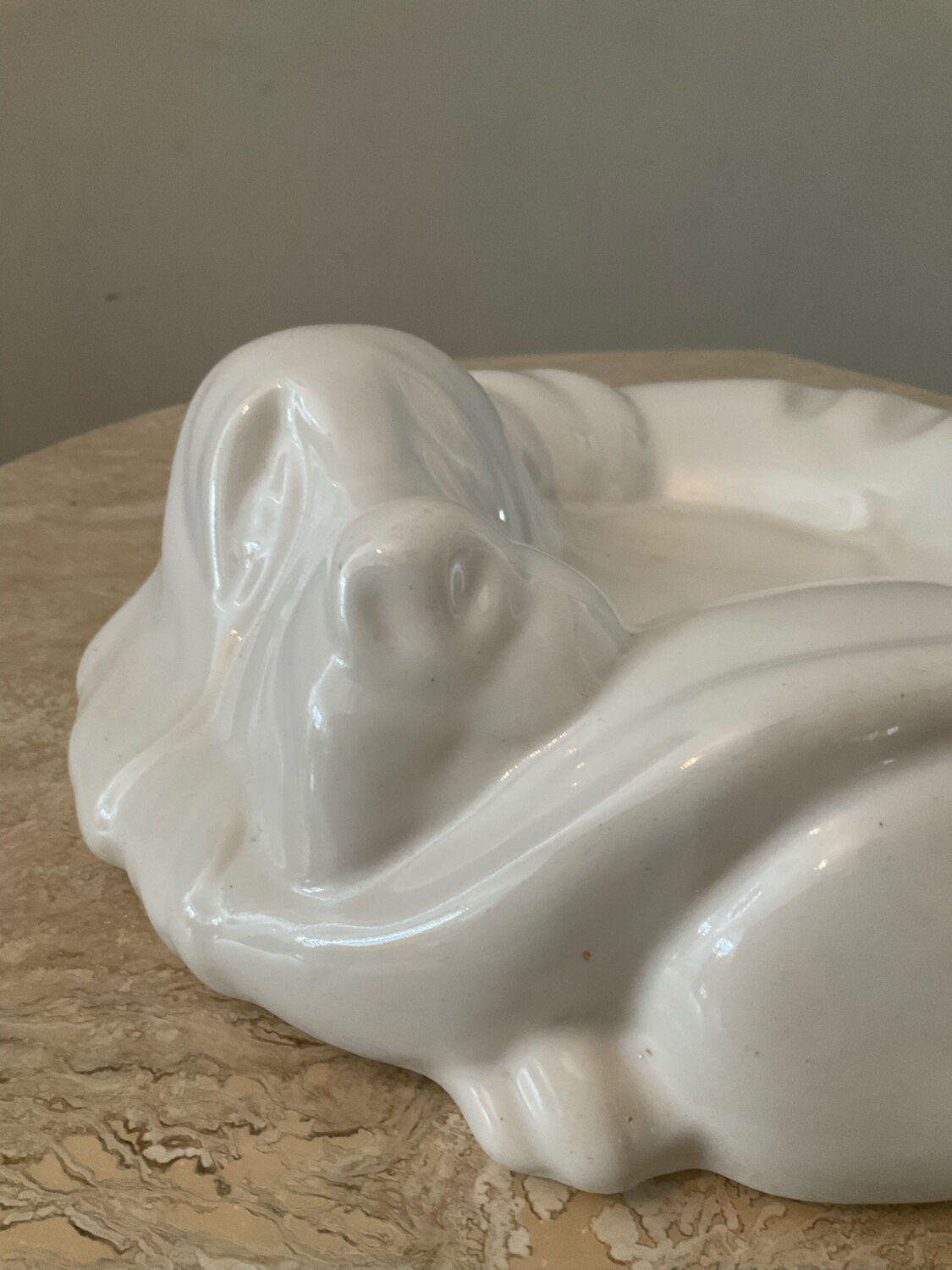 Vintage pocket vacuum duo in glazed ceramic