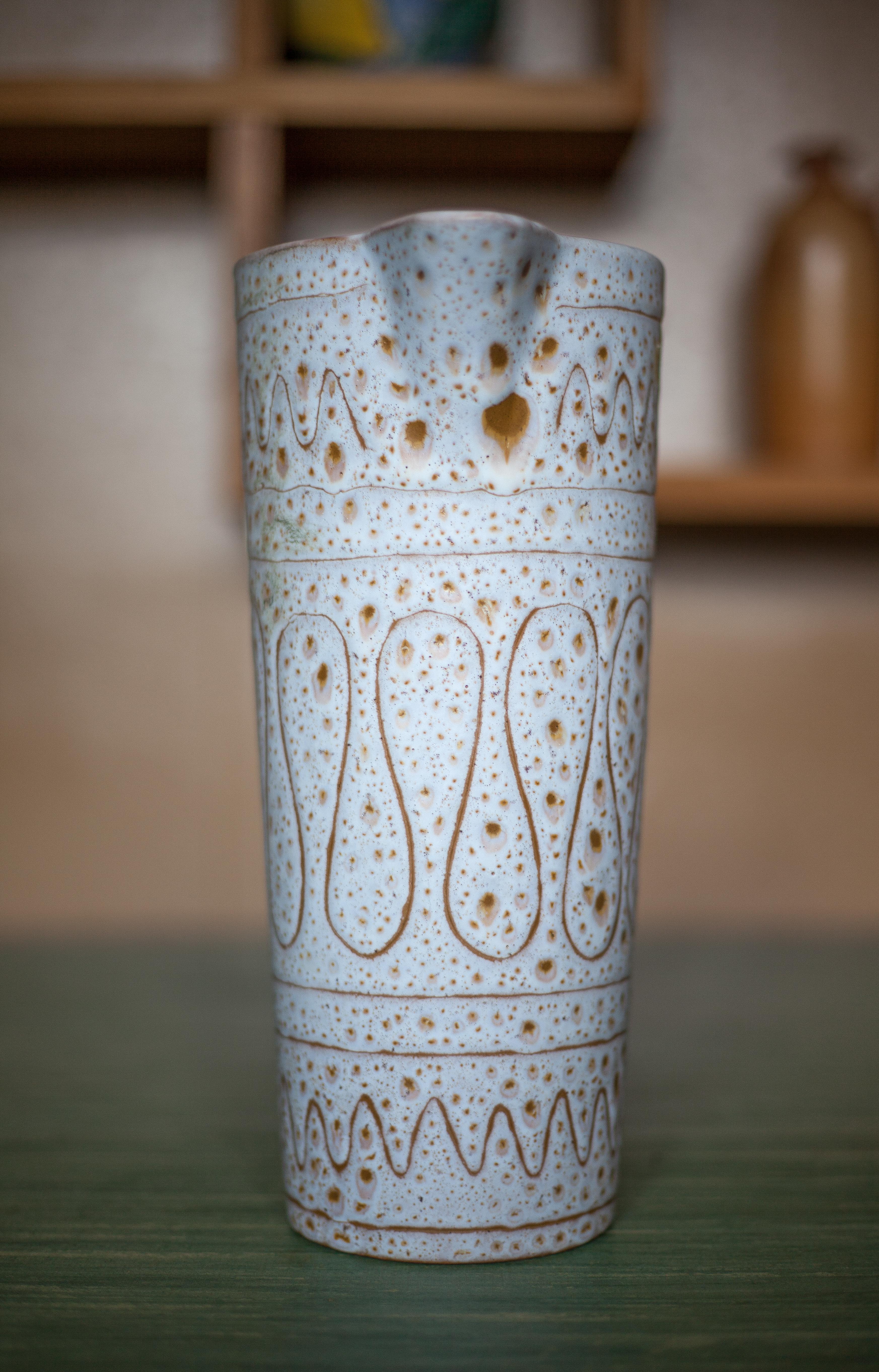 Vintage pitcher, Vallauris ceramic pitcher signed by Jean Austruy, large pitcher, vase, collection
