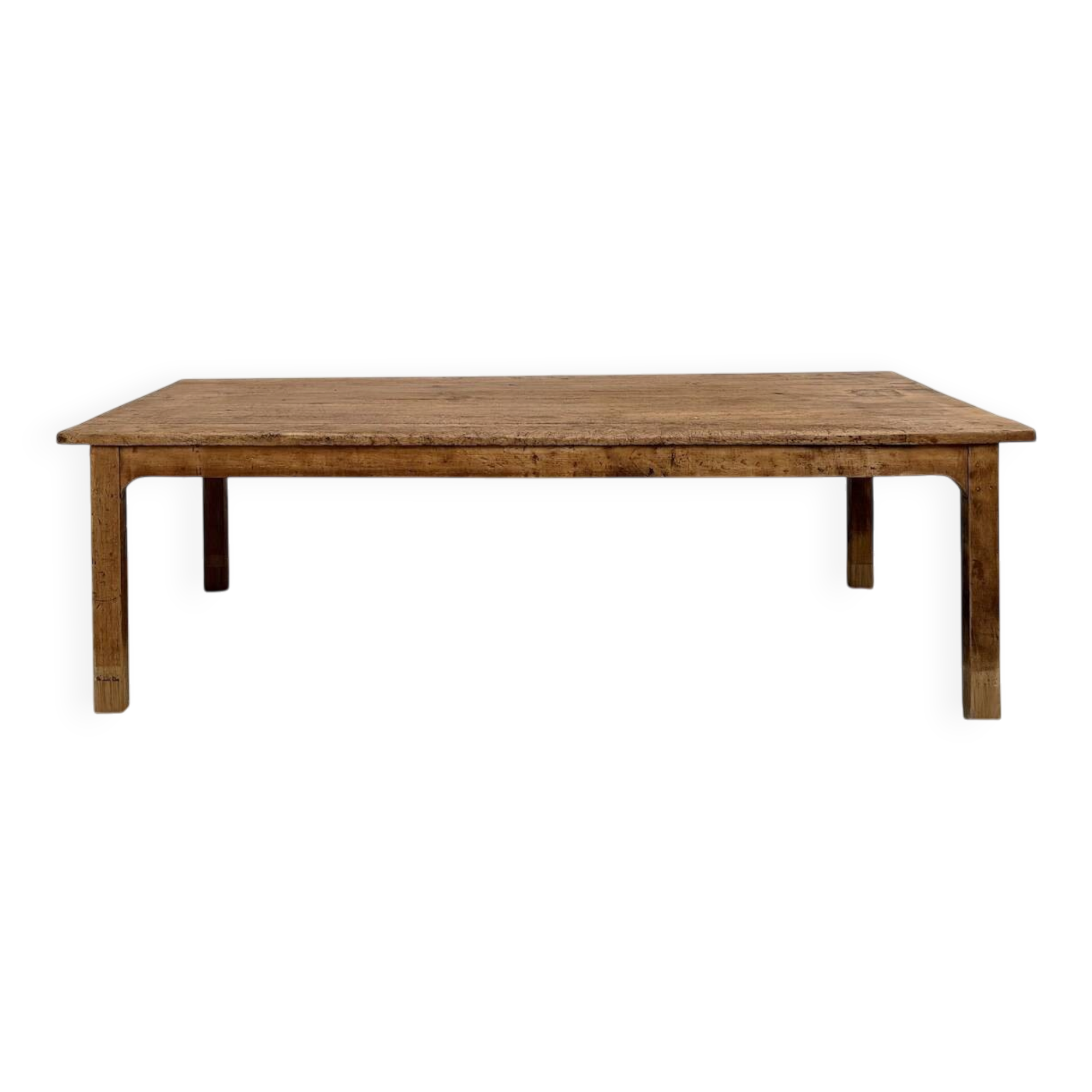 Large brutalist farmhouse table in solid oak from the 1950s.