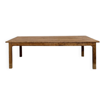 Table de ferme brutaliste en chêne massif des années 50