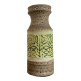 Fat lava style vase and flowers in relief west germany