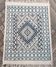 Traditional handmade white blue and gray margoum carpet