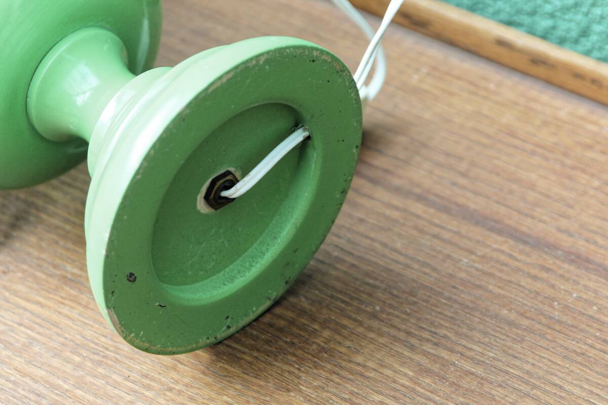 Vintage 70s lamp, turned wooden base