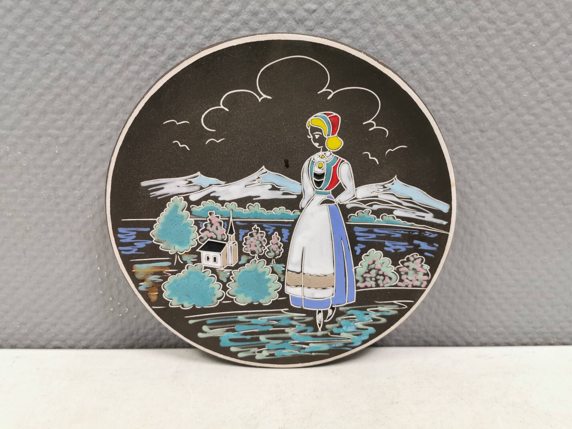 Ceramic Wall Plate by Arnold Wiig Factories (AWF) Norway 1950s