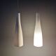 Hanging lamps in handmade/mouth-blown white Murano glass, Italy 1990s