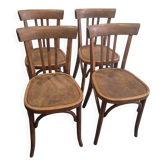 Lot de 4 chaises de bistrot Fischel vintage, années 1970