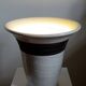 Large modern Raku lamp in beige and brown by Keramos Sèvres - René Hénon
