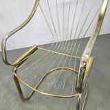 Set of 5 Gastone Rinaldi Brass Dining Chairs for Rima, Italy 1970s