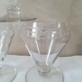 6 hand engraved crystal glasses