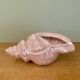 Vintage shell pot cover in pink pearly ceramic