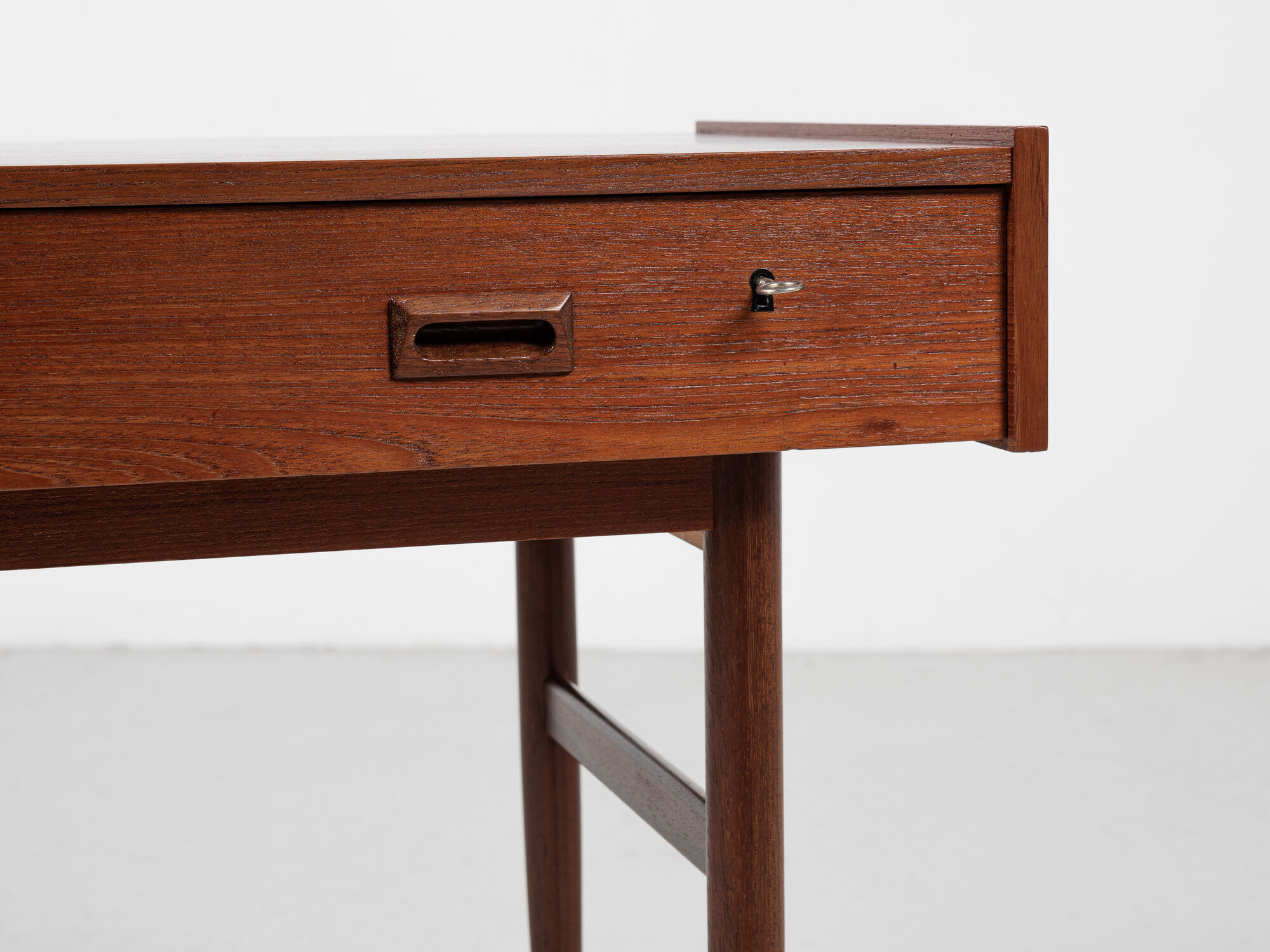 Midcentury danish compact desk with 2 drawers in teak 1960s