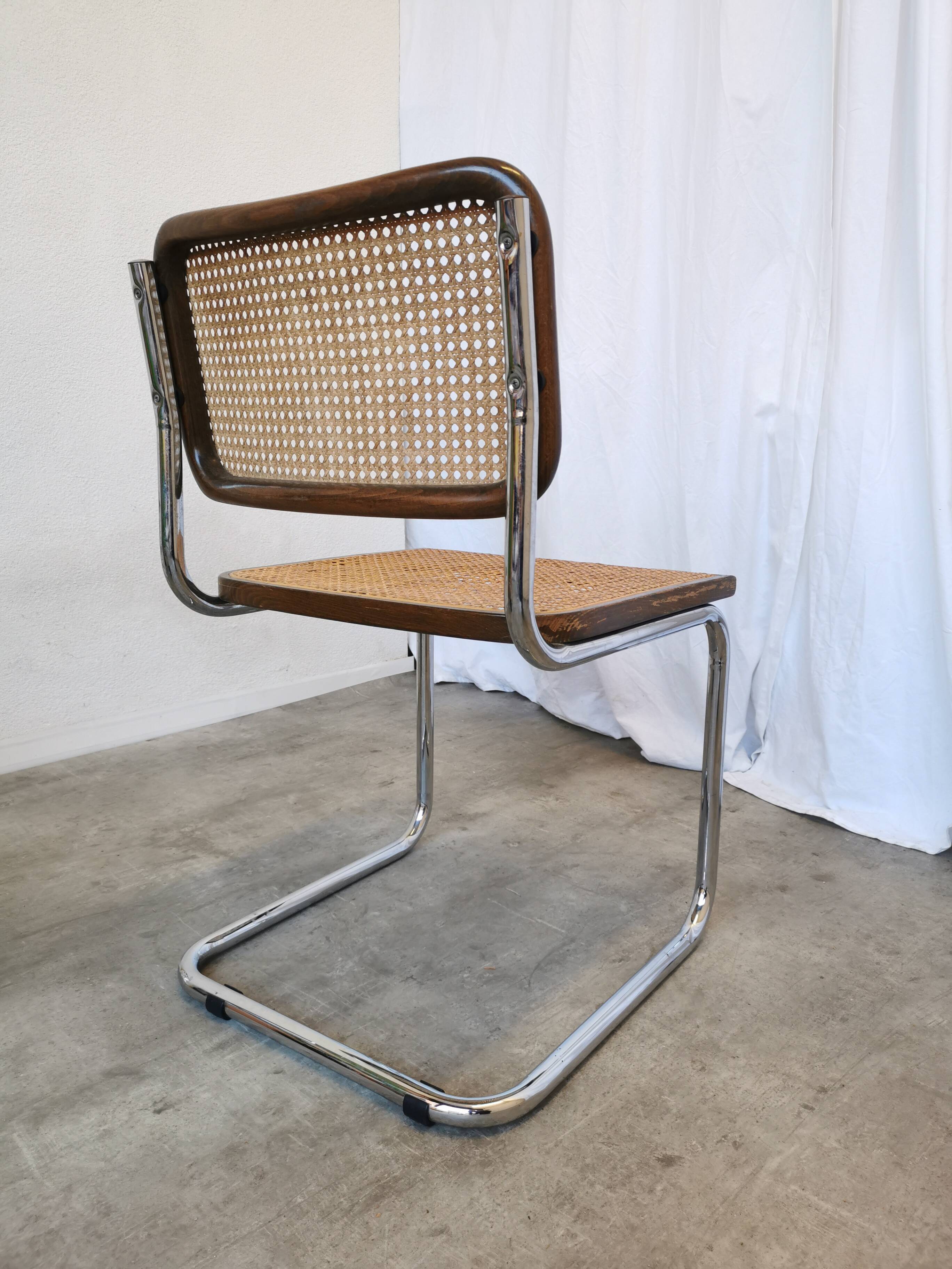 Vintage Cesca Cane Chair: 1970s Italian Mid-Century Modern Dining Office Ch